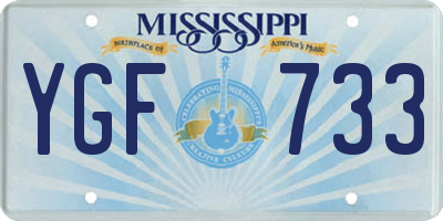 MS license plate YGF733