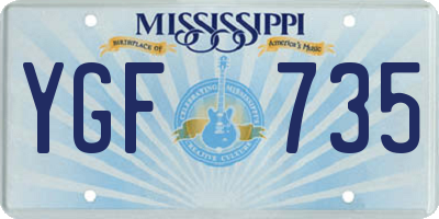 MS license plate YGF735