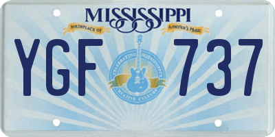 MS license plate YGF737