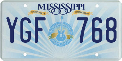 MS license plate YGF768