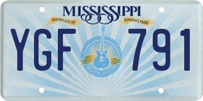 MS license plate YGF791