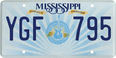 MS license plate YGF795