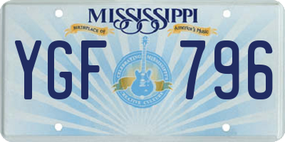 MS license plate YGF796