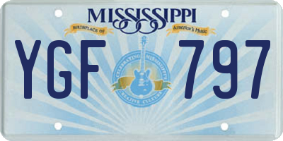 MS license plate YGF797