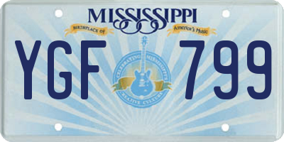 MS license plate YGF799