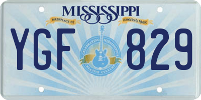MS license plate YGF829