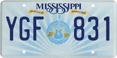 MS license plate YGF831