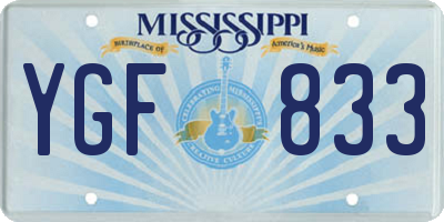 MS license plate YGF833