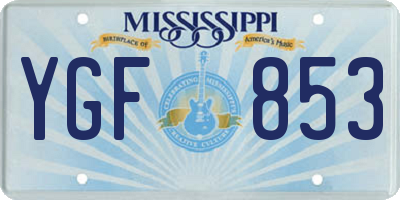 MS license plate YGF853