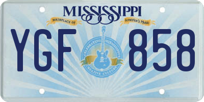 MS license plate YGF858