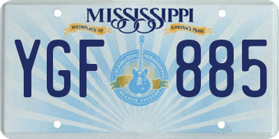 MS license plate YGF885