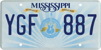 MS license plate YGF887