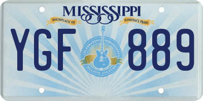 MS license plate YGF889