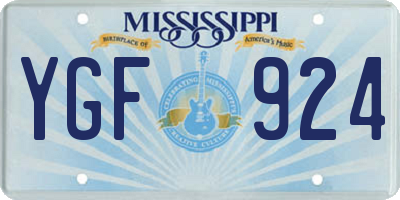 MS license plate YGF924