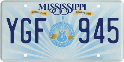 MS license plate YGF945