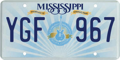 MS license plate YGF967