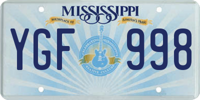 MS license plate YGF998