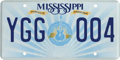 MS license plate YGG004
