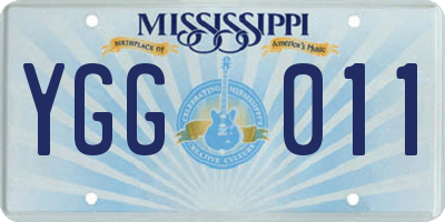 MS license plate YGG011