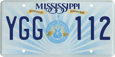 MS license plate YGG112