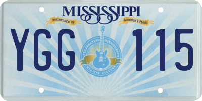 MS license plate YGG115