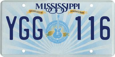 MS license plate YGG116