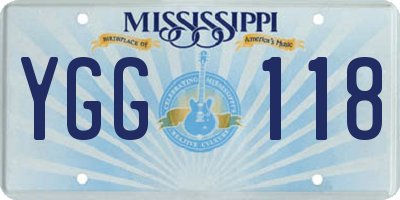 MS license plate YGG118