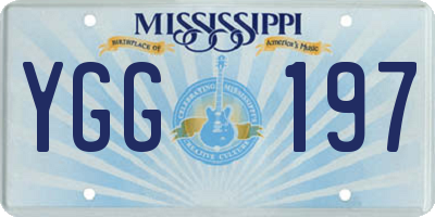 MS license plate YGG197