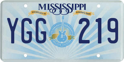 MS license plate YGG219