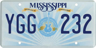 MS license plate YGG232