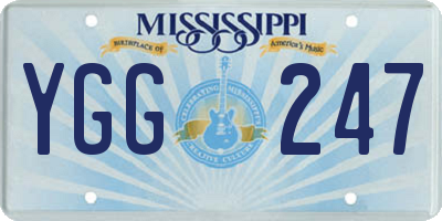 MS license plate YGG247