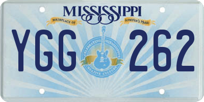 MS license plate YGG262