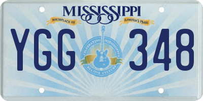 MS license plate YGG348