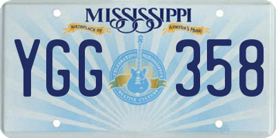 MS license plate YGG358