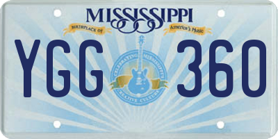 MS license plate YGG360