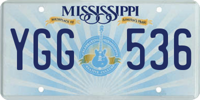 MS license plate YGG536