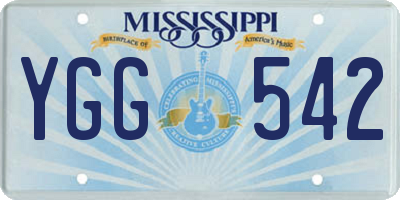 MS license plate YGG542