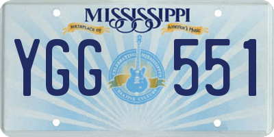 MS license plate YGG551
