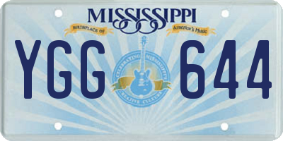 MS license plate YGG644