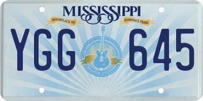 MS license plate YGG645