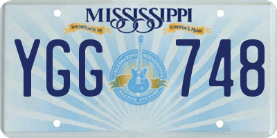 MS license plate YGG748