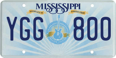 MS license plate YGG800