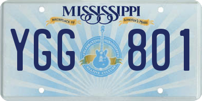 MS license plate YGG801