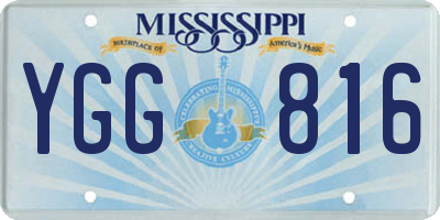 MS license plate YGG816