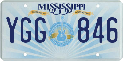 MS license plate YGG846