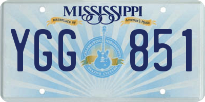 MS license plate YGG851