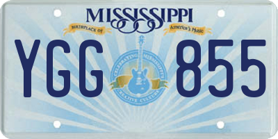 MS license plate YGG855