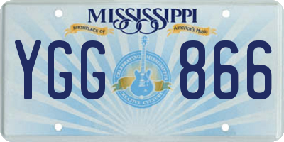MS license plate YGG866