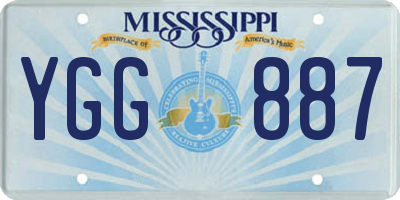 MS license plate YGG887