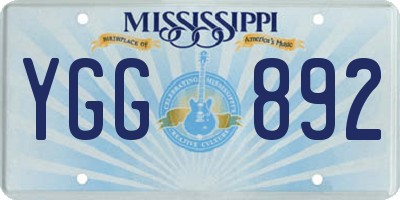 MS license plate YGG892